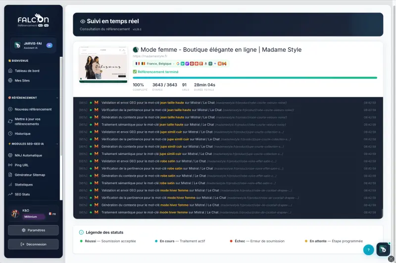 Suivi temps réel FALCON